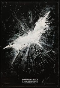 4z238 DARK KNIGHT RISES teaser DS 1sh '12 cool image of Batman's cowl in broken buildings!