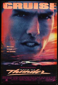 4z241 DAYS OF THUNDER DS 1sh '90 super close image of angry NASCAR race car driver Tom Cruise!