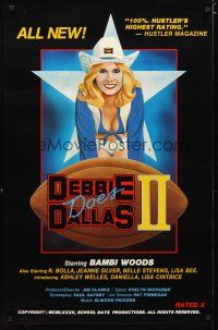4z249 DEBBIE DOES DALLAS 2 1sh '82 x-rated, Ron Jeremy, sexy art of Bambi Woods as cheerleader!