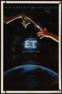 4z280 E.T. THE EXTRA TERRESTRIAL 1sh '83 Drew Barrymore, Steven Spielberg classic, Alvin art!