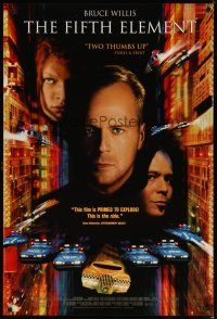 4z307 FIFTH ELEMENT video 1sh '97 Bruce Willis, Milla Jovovich, Oldman, directed by Luc Besson!