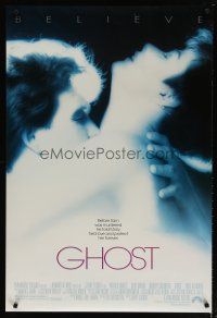 4z335 GHOST DS 1sh '90 classic romantic close up of dead Patrick Swayze & sexy Demi Moore!