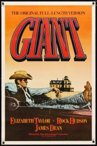4z339 GIANT 1sh R83 James Dean, Elizabeth Taylor, Rock Hudson, directed by George Stevens!