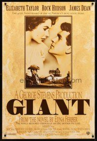 4z340 GIANT DS 1sh R96 James Dean, Elizabeth Taylor, Rock Hudson, directed by George Stevens!
