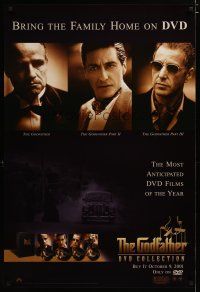 4z345 GODFATHER DVD COLLECTION video poster '01 cool portrait images of Marlon Brando & Al Pacino!