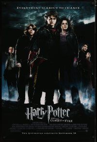 4z373 HARRY POTTER & THE GOBLET OF FIRE advance 1sh '05 Daniel Radcliffe, Emma Watson, Grint!