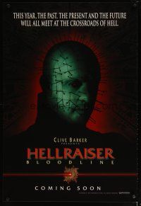 4z386 HELLRAISER: BLOODLINE teaser 1sh '96 Clive Barker, Pinhead at the crossroads of hell!
