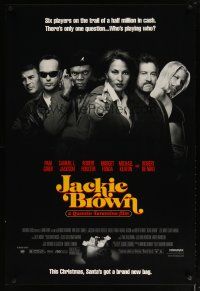 4z436 JACKIE BROWN advance 1sh '98 Tarantino, Pam Grier, Samuel L. Jackson, De Niro, Fonda!