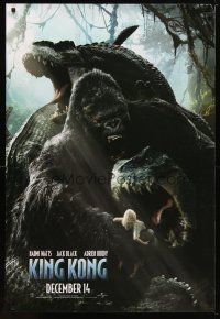 4z456 KING KONG teaser 1sh '05 Naomi Watts, cool image of giant ape fighting dinosaurs!