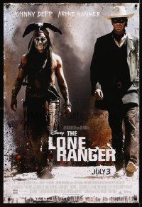 4z488 LONE RANGER advance DS 1sh '13 Disney, Johnny Depp, Armie Hammer in the title role!