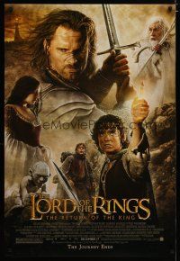 4z491 LORD OF THE RINGS: THE RETURN OF THE KING advance DS 1sh '03 Jackson, cool cast montage!