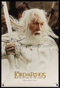 4z492 LORD OF THE RINGS: THE RETURN OF THE KING teaser DS 1sh '03 Ian McKellan as Gandalf!