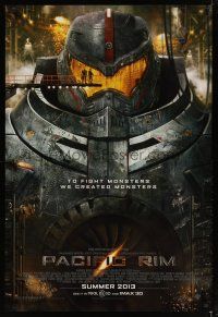 4z579 PACIFIC RIM advance DS 1sh '13 Guillermo del Toro directed sci-fi, Idris Elba, Gipsy Danger!