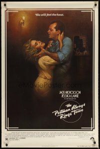 4z601 POSTMAN ALWAYS RINGS TWICE 1sh '81 art of Jack Nicholson & Jessica Lange by Rudy Obrero!