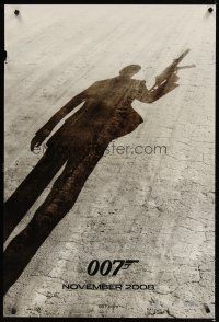 4z617 QUANTUM OF SOLACE teaser DS 1sh '08 cool outline of Daniel Craig as James Bond!
