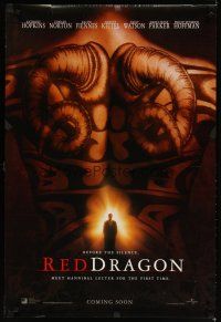 4z627 RED DRAGON int'l teaser DS 1sh '02 Anthony Hopkins, Edward Norton, cool tattoo image!