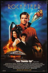 4z638 ROCKETEER video poster '91 Disney, different montage of Campbell, Jennifer Connelly & cast!