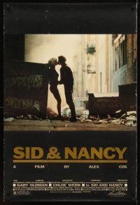 4z669 SID & NANCY 1sh '86 Gary Oldman as Sid Vicious, Chloe Webb as Nancy Spungen, punk rock!