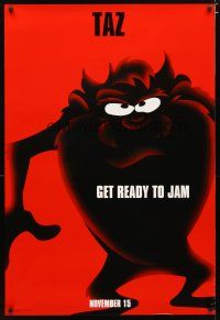 4z686 SPACE JAM teaser 1sh '96 Michael Jordan, cool art of the Tazmanian Devil!