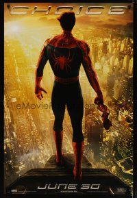 4z692 SPIDER-MAN 2 teaser 1sh '04 cool image of Tobey Maguire as superhero, choice!