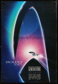 4z717 STAR TREK: GENERATIONS advance DS 1sh '94 cool sci-fi art of the Enterprise, Boldly Go!