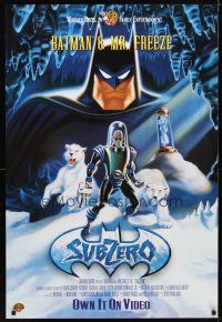4z728 SUBZERO video poster '98 DC Comics, sci-fi cartoon, Batman & Mr. Freeze!