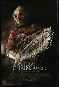 4z751 TEXAS CHAINSAW 3D advance DS 1sh '13 Alexandra Daddario, Dan Yeager, evil wears many faces!