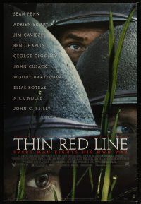 4z754 THIN RED LINE style B 1sh '98 Sean Penn, Woody Harrelson & Jim Caviezel in WWII!