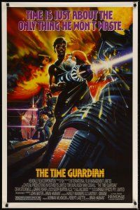 4z759 TIME GUARDIAN 1sh '87 wild artwork of Dean Stockwell with laser gun!