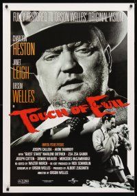4z771 TOUCH OF EVIL 1sh R98 close-up of Orson Welles, Charlton Heston & Janet Leigh!