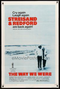 4z816 WAY WE WERE 1sh R75 Barbra Streisand & Robert Redford walk on the beach!