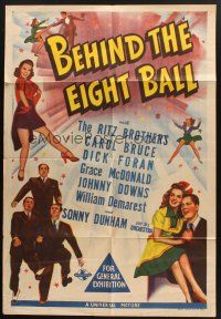 5a465 BEHIND THE EIGHT BALL Aust 1sh '42 Al, Harry and Jimmy Ritz bust an Axis spy ring!