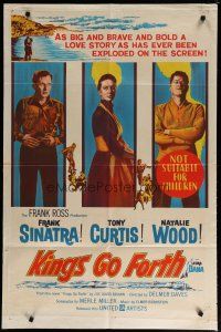 5a520 KINGS GO FORTH Aust 1sh '58 full-length art of Frank Sinatra, Tony Curtis & Natalie Wood!