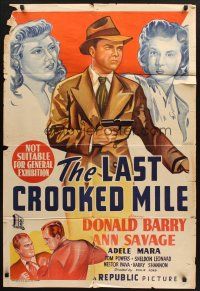 5a524 LAST CROOKED MILE Aust 1sh '46 detective Red Barry, sexy Ann Savage & Adele Mara!