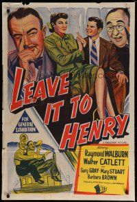 5a529 LEAVE IT TO HENRY Aust 1sh '49 Raymond Walburn & Walter Catlett are friends in small town!