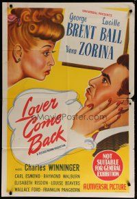 5a539 LOVER COME BACK Aust 1sh '46 pretty redhead Lucille Ball & George Brent!
