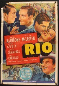 5a546 RIO Aust 1sh '39 Basil Rathbone, Victor McLaglen, Sigrid Gurie, Robert Cummings, Carrillo