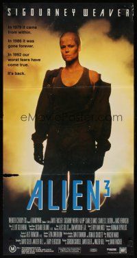 5a572 ALIEN 3 Aust daybill '92 Sigourney Weaver, our worst fears have come true!