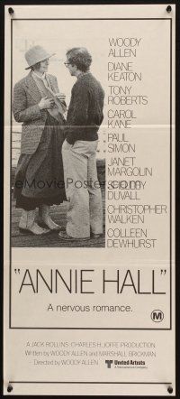 5a579 ANNIE HALL Aust daybill '77 full-length Woody Allen & Diane Keaton, a nervous romance!