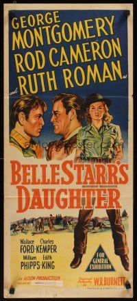 5a598 BELLE STARR'S DAUGHTER Aust daybill '48 art of Ruth Roman, George Montgomery, Rod Cameron!