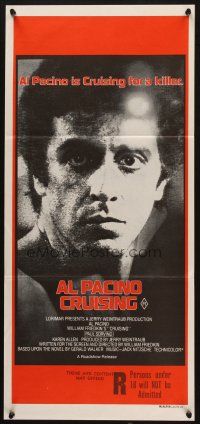 5a631 CRUISING Aust daybill '80 William Friedkin, undercover cop Al Pacino pretends to be gay!