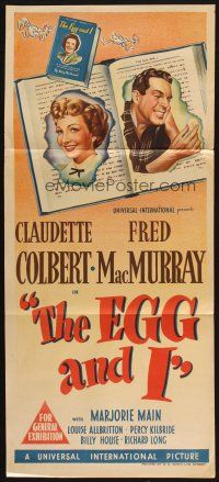 5a647 EGG & I Aust daybill '47 Claudette Colbert, MacMurray, first Ma & Pa Kettle!