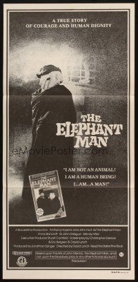 5a648 ELEPHANT MAN Aust daybill '80 John Hurt, Anthony Hopkins, directed by David Lynch!