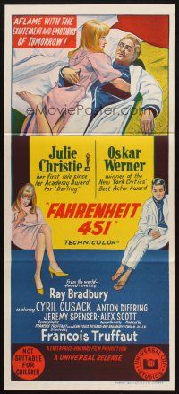 5a651 FAHRENHEIT 451 Aust daybill '67 Francois Truffaut, Ray Bradbury, Christie, Werner!