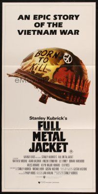 5a660 FULL METAL JACKET Aust daybill '87 Stanley Kubrick Vietnam War movie, Castle art!