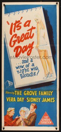 5a705 IT'S A GREAT DAY Aust daybill '55 Grove Family, and a wow of night with Blondie!