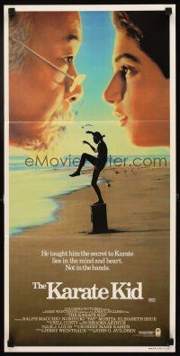 5a716 KARATE KID Aust daybill '84 Pat Morita & Ralph Macchio face off, teen martial arts classic!