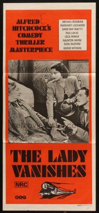 5a722 LADY VANISHES Aust daybill R70s Alfred Hitchcock, Margaret Lockwood, Michael Redgrave