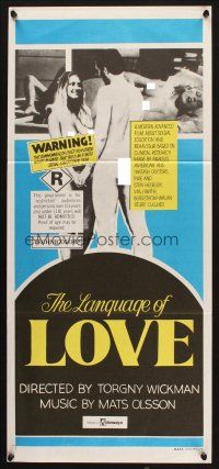 5a723 LANGUAGE OF LOVE Aust daybill '69 Swedish sex, the film they tried to ban!