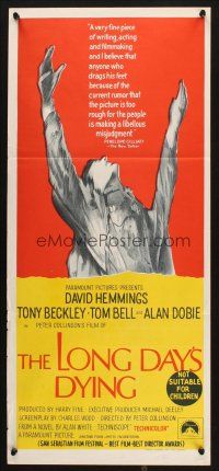 5a735 LONG DAY'S DYING Aust daybill '68 David Hemmings, English WWII movie from Alan White novel!